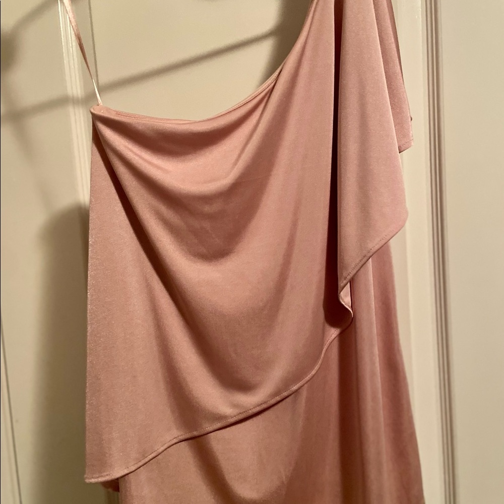 WHBM one shoulder top in goddess pink BNWT SZ S